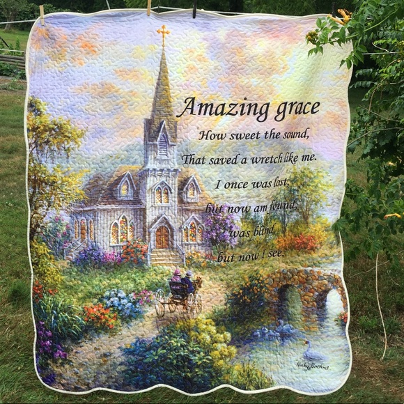 Regal Comfort Other - 🌼      INSPIRATIONAL THROW QUILT BLANKET with AMAZING GRACE TEXT   NWOT